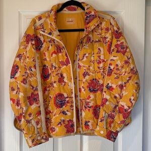 FP Movement by Free People Floral Puffer Jacket - Yellow and Red